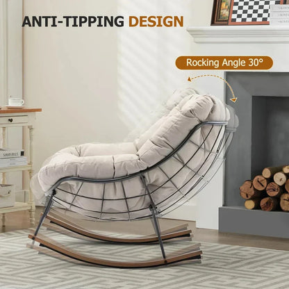 2-in-1 Ergonomic Recliner – Combines Smooth Rocking Motion with Zero-Gravity Lounging & Plush Comfort