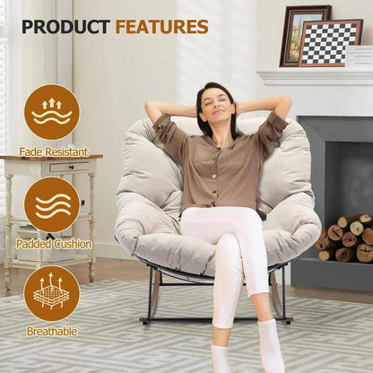 2-in-1 Ergonomic Recliner – Combines Smooth Rocking Motion with Zero-Gravity Lounging & Plush Comfort